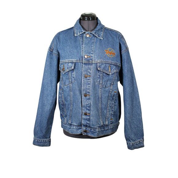TAYLOR GUITARS Vintage Embroidered Denim Jacket Men’s Size Large Western‎ - Picture 1 of 12